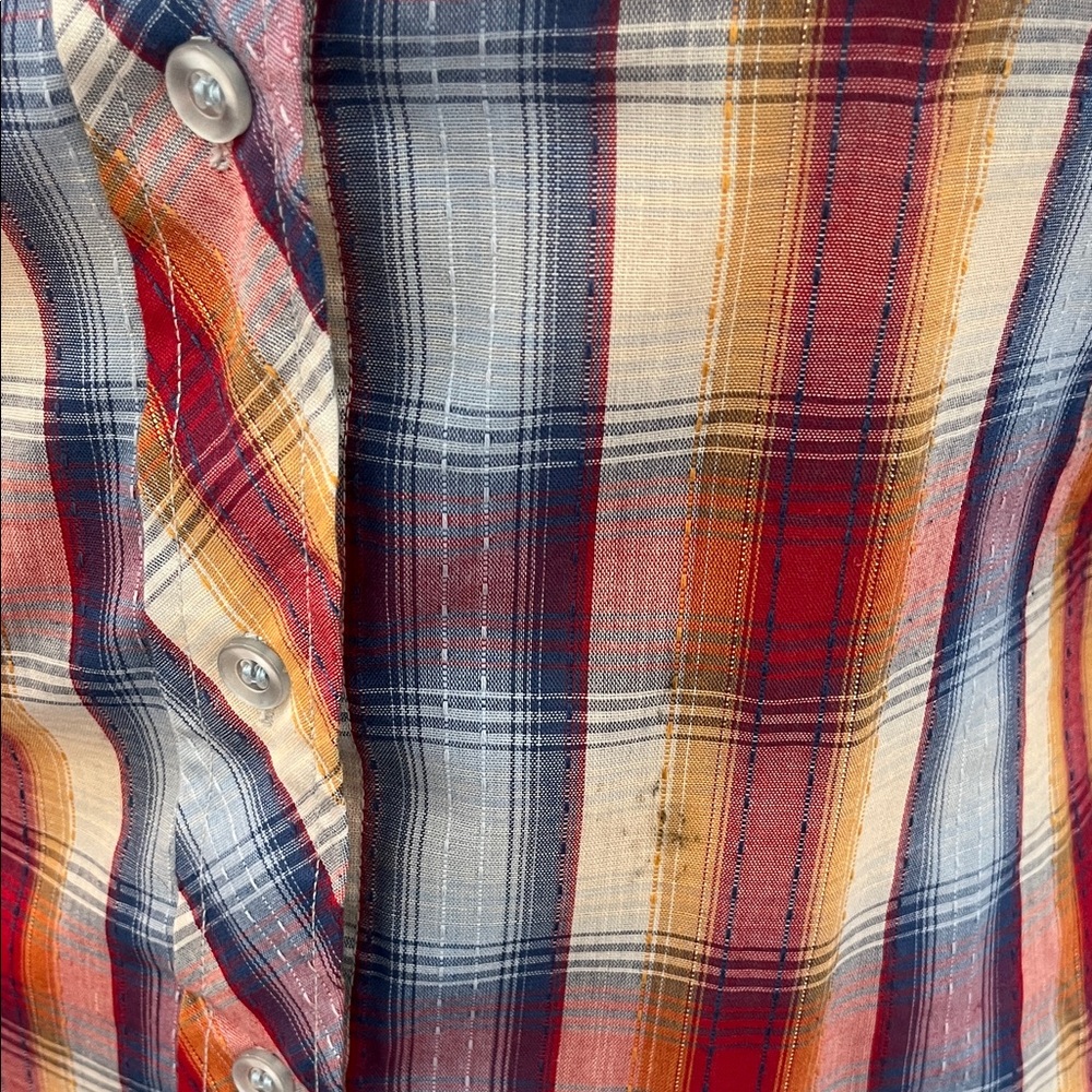 Colorful Plaid Vintage Button-Up Blouse - Picture 7 of 9